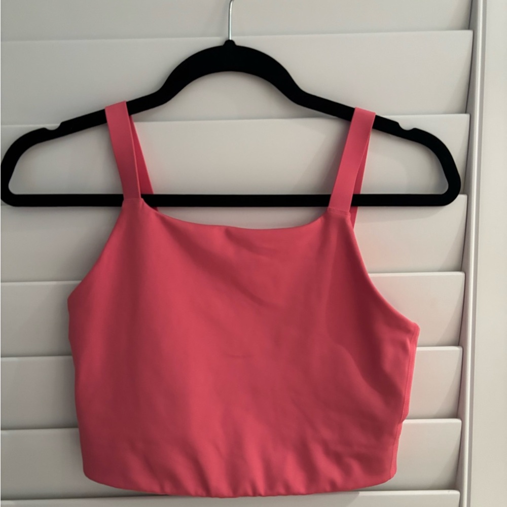 Girlfriend Collective Pink Square Neck Sports Bra